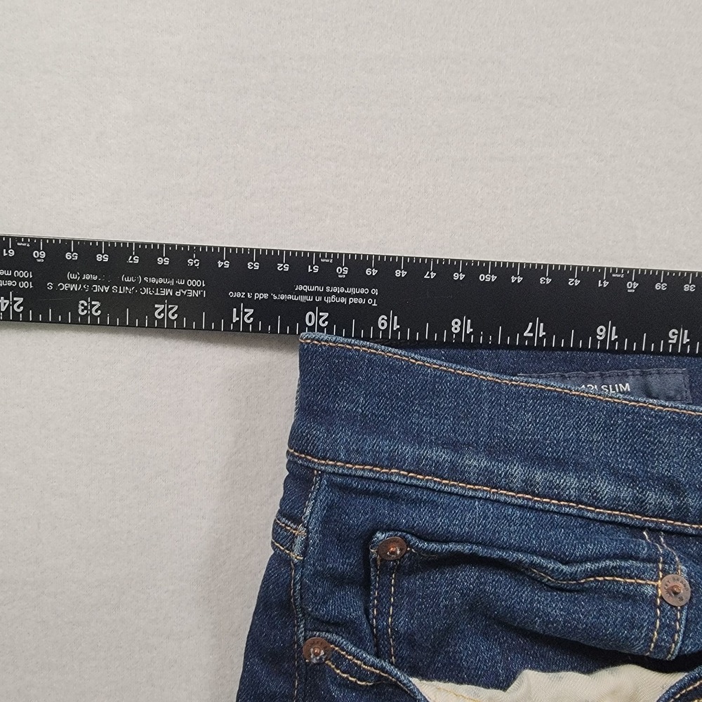 Lucky Brand 121 Heritage Slim Jeans Mens 40x30 Blue Dark Wash Stretch Denim - Picture 9 of 16